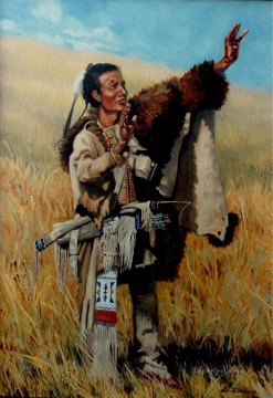 Art occidental américain Indiens 73 Peinture à l'huile